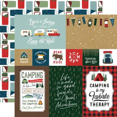 Echo Park Let's Go Camping Designpapier - 4 x 6 Journaling Cards